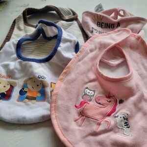 Infant unisex lot  0-3 month Bibs *used*